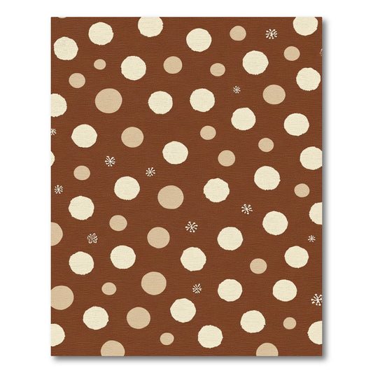 Brown Cream Polka Dot Snowflakes Rug