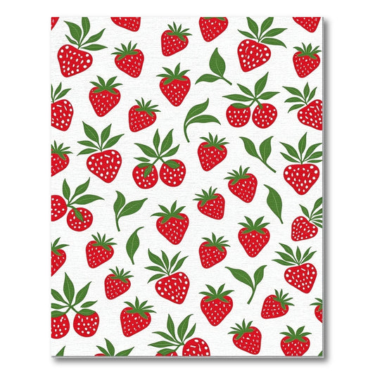 Red Strawberry Garden Pattern Rug