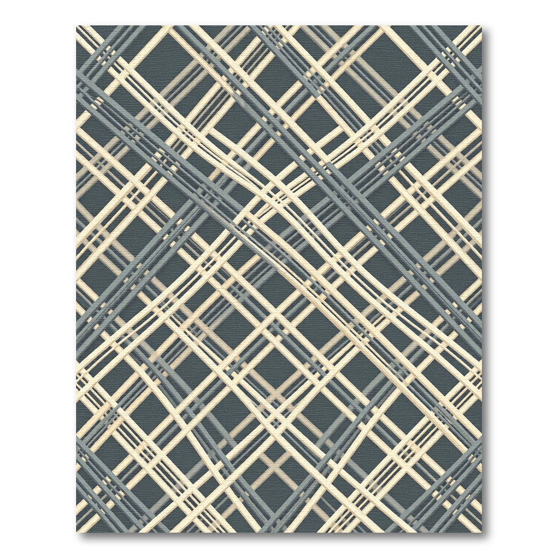 Subtle Grey Tan Intersecting Lines Rug