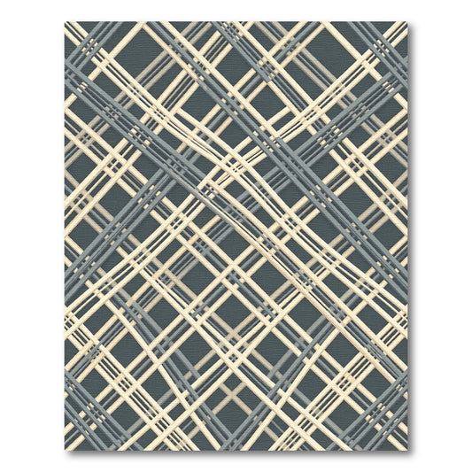 Subtle Grey Tan Intersecting Lines Rug