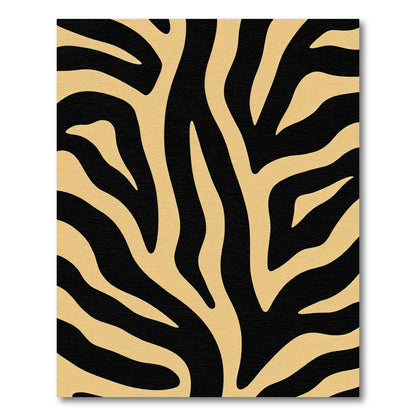 Bold Black Gold Zebra Stripe Rug