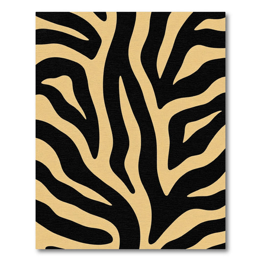 Bold Black Gold Zebra Stripe Rug
