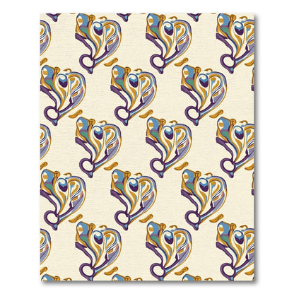 Art Nouveau Lilac Blue Gold Whorl Rug