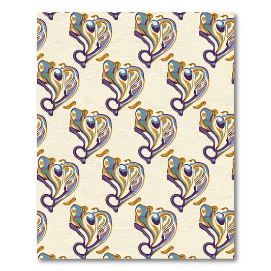 Art Nouveau Lilac Blue Gold Whorl Rug