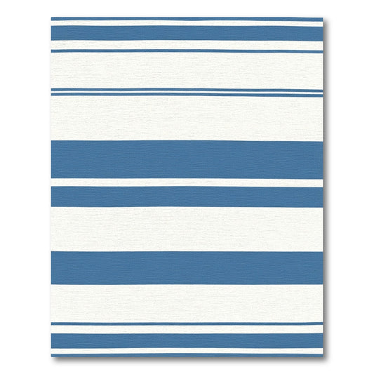 Classic Blue White Striped Rug