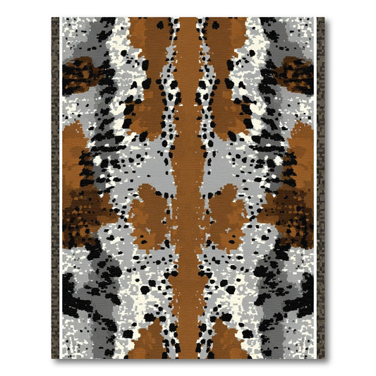 Rustic Earthy Tone Blotted Texture Rug