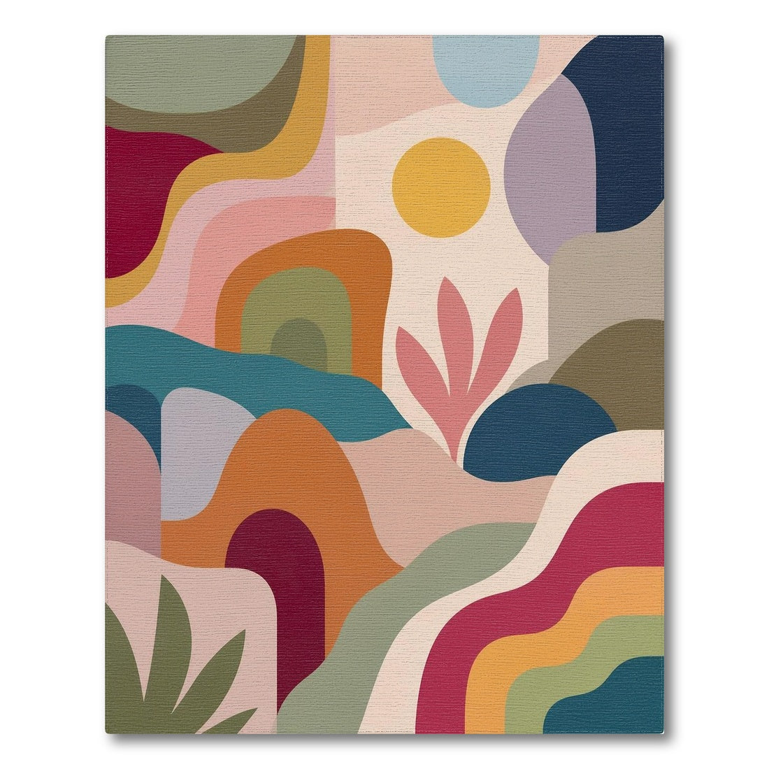 Abstract Area Vibrant Abstract Wave Multi-Color Area Rug