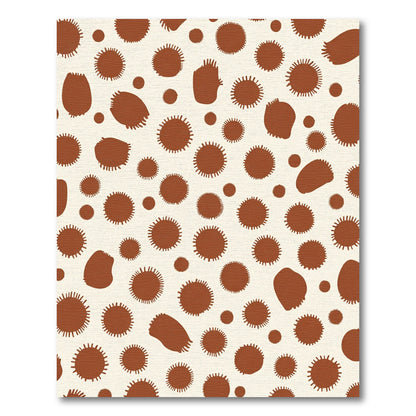 Brown Sunburst Spot Composition Rug