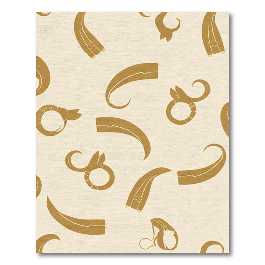 Golden Horn And Spiral Seamless Rug