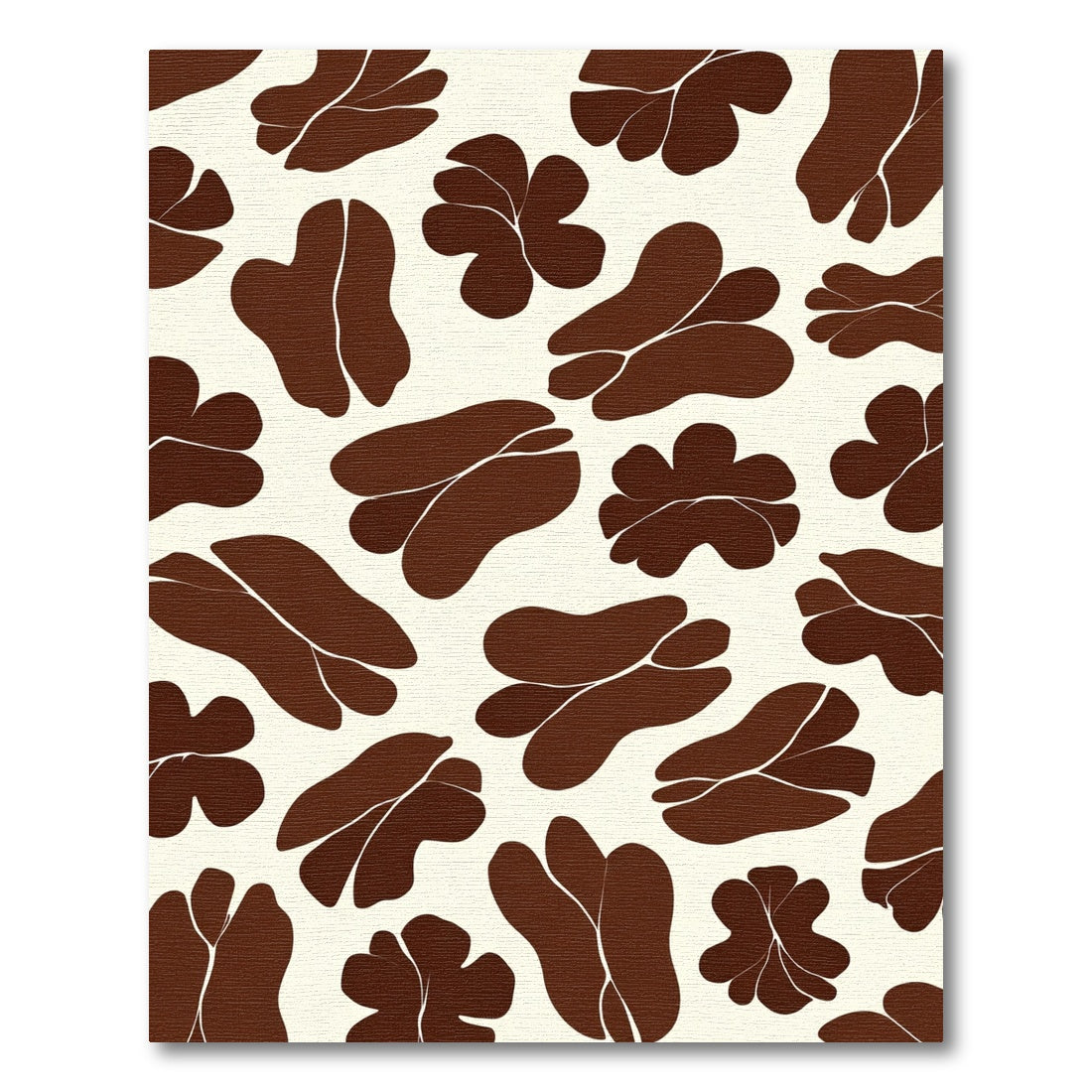 Brown Organic Bloom Silhouette Rug