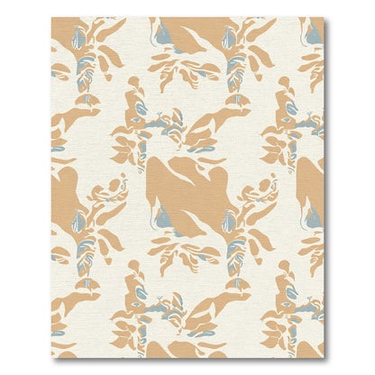 Amber Sky Blue Abstract Floral Rug