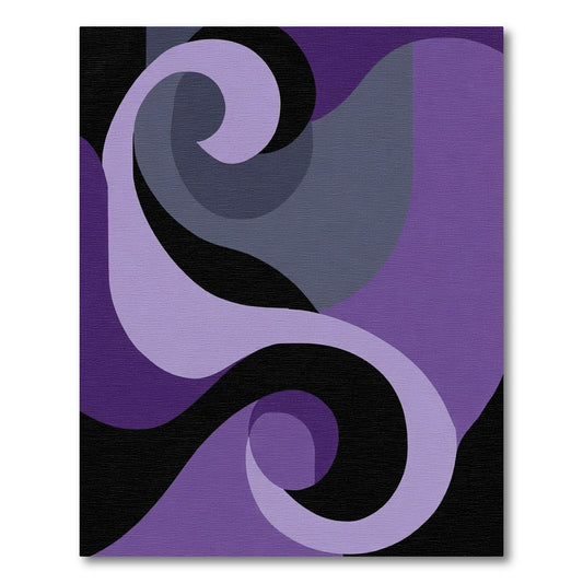 Deep Purple Swirl Abstract Rug