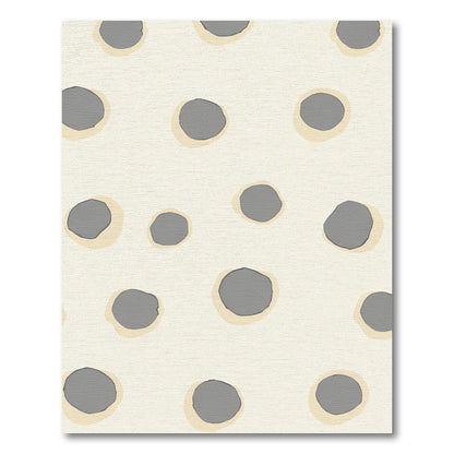 Cream And Grey Polka Dot Rug