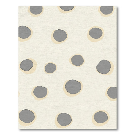 Cream And Grey Polka Dot Rug