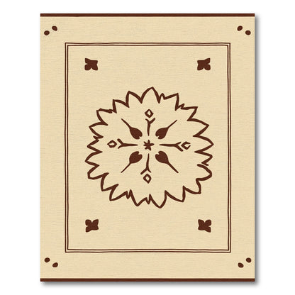 Rustic Cream Floral Medallion Blanket Rug