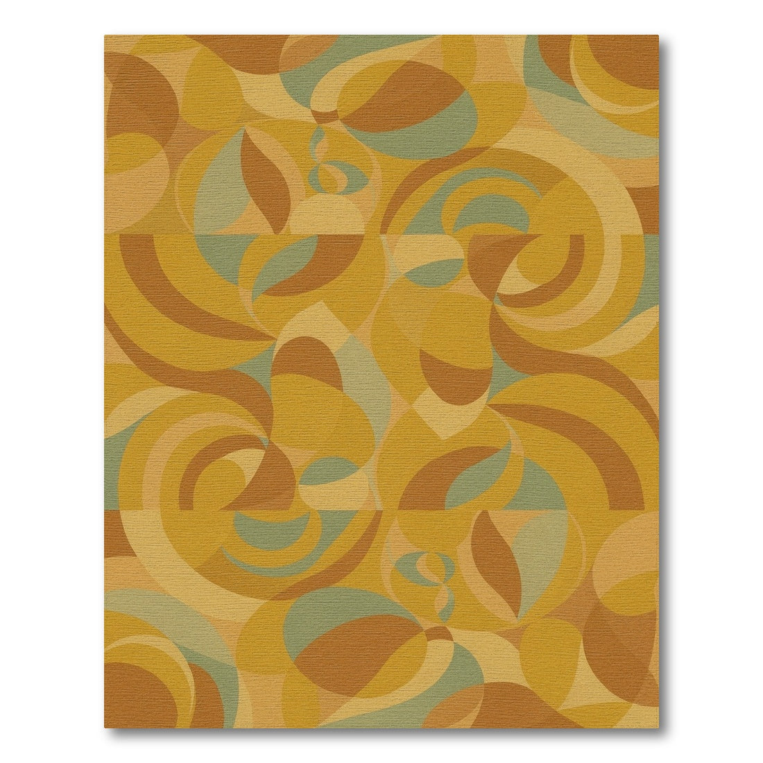 Retro Abstract Swirl Area Rug
