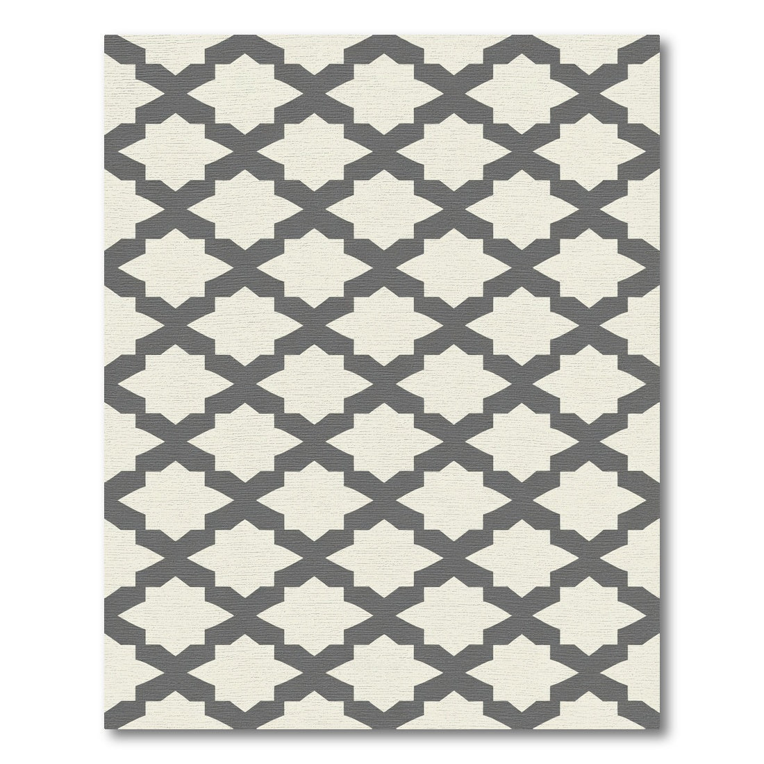Cream And Charcoal Geometric Star Rug