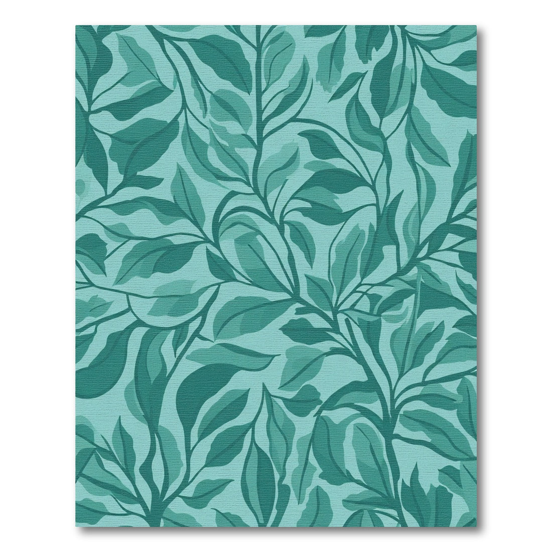 Teal Leafy Branch Repeats Rug