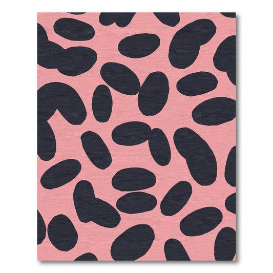 Pink Black Abstract Blob Rug