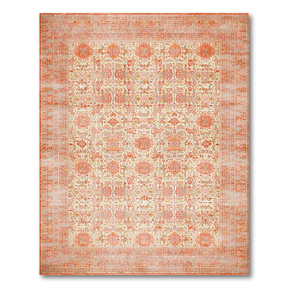 Orange Traditional Persian Medallion Rug