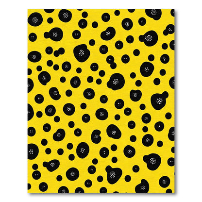 Bold Yellow Black Floral Pop Rug