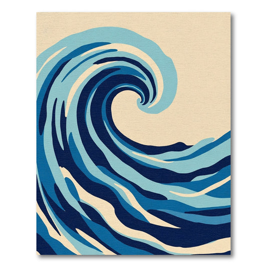 Deep Blue Swirling Ocean Wave Rug