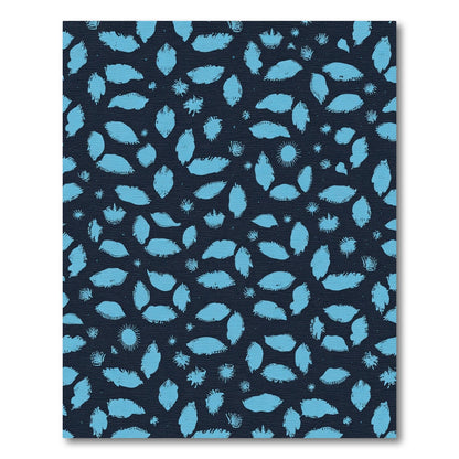 Sky Blue Abstract Botanical Scatter Rug