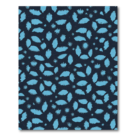Sky Blue Abstract Botanical Scatter Rug