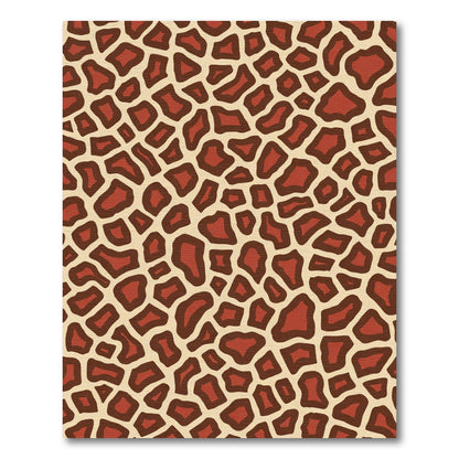 Reddish Brown Animal Spot Pattern Rug