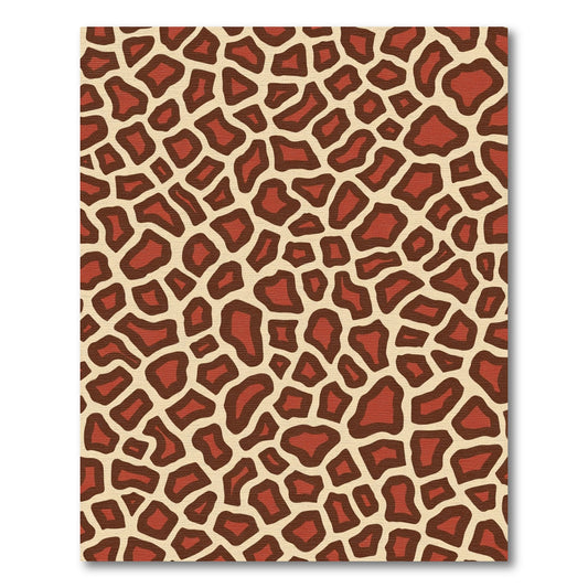 Reddish Brown Animal Spot Pattern Rug