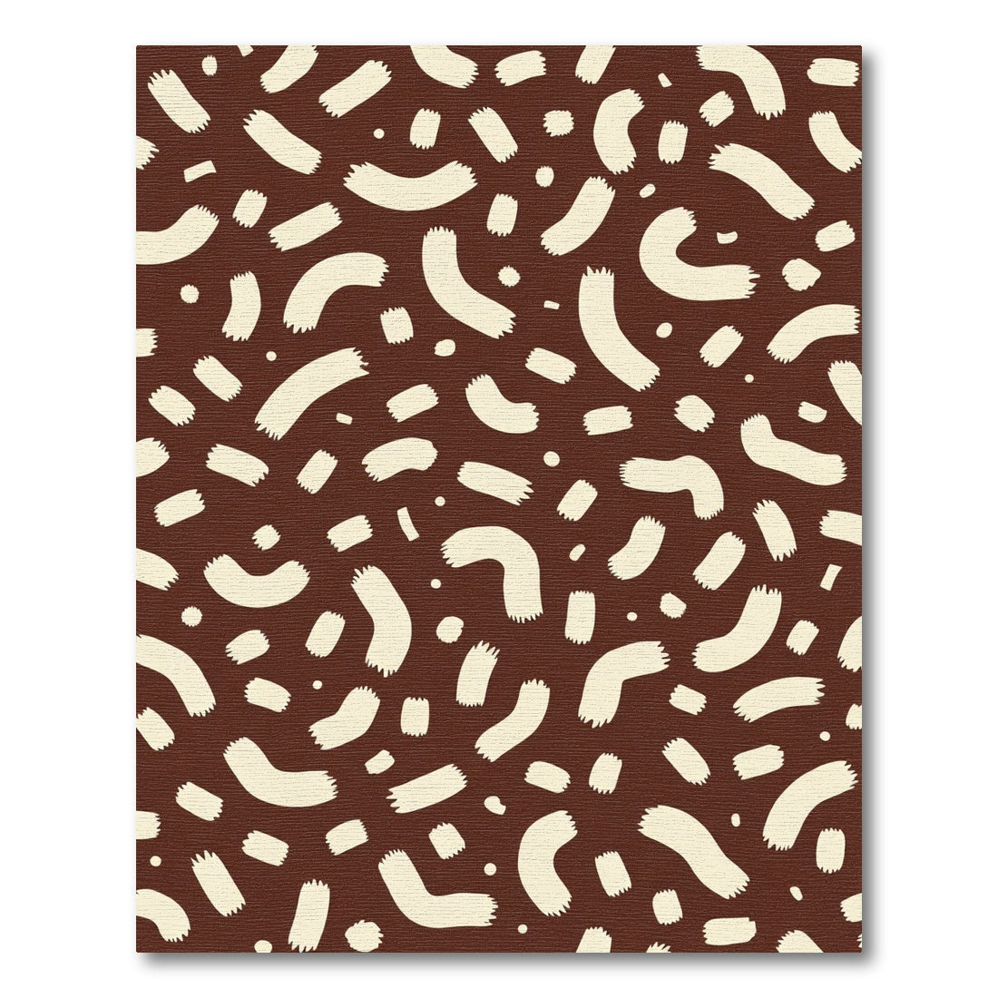 Cream Brush Strokes Chocolate Background Rug