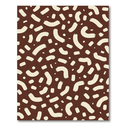 Cream Brush Strokes Chocolate Background Rug