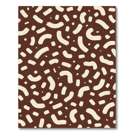 Cream Brush Strokes Chocolate Background Rug