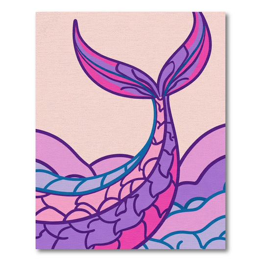 Purple Pink Mermaid Tail Waves Rug