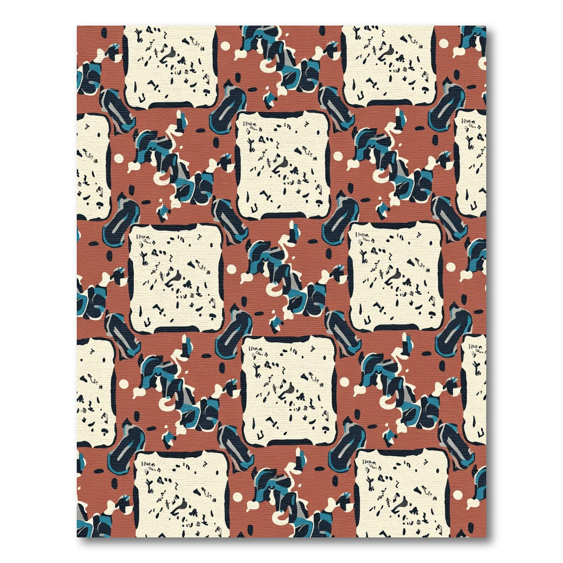 Terra Cotta Abstract Splash Element Rug