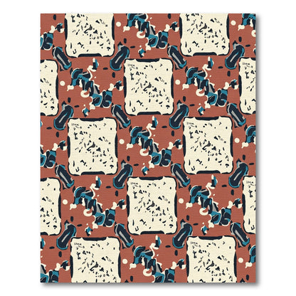 Terra Cotta Abstract Splash Element Rug