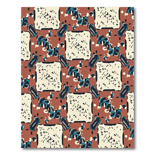 Terra Cotta Abstract Splash Element Rug