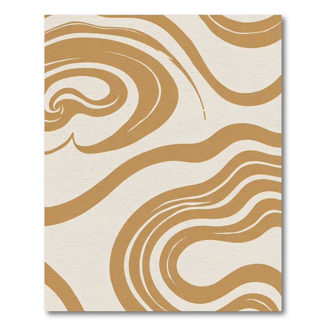 Ochre Swirl Abstract Wave Rug