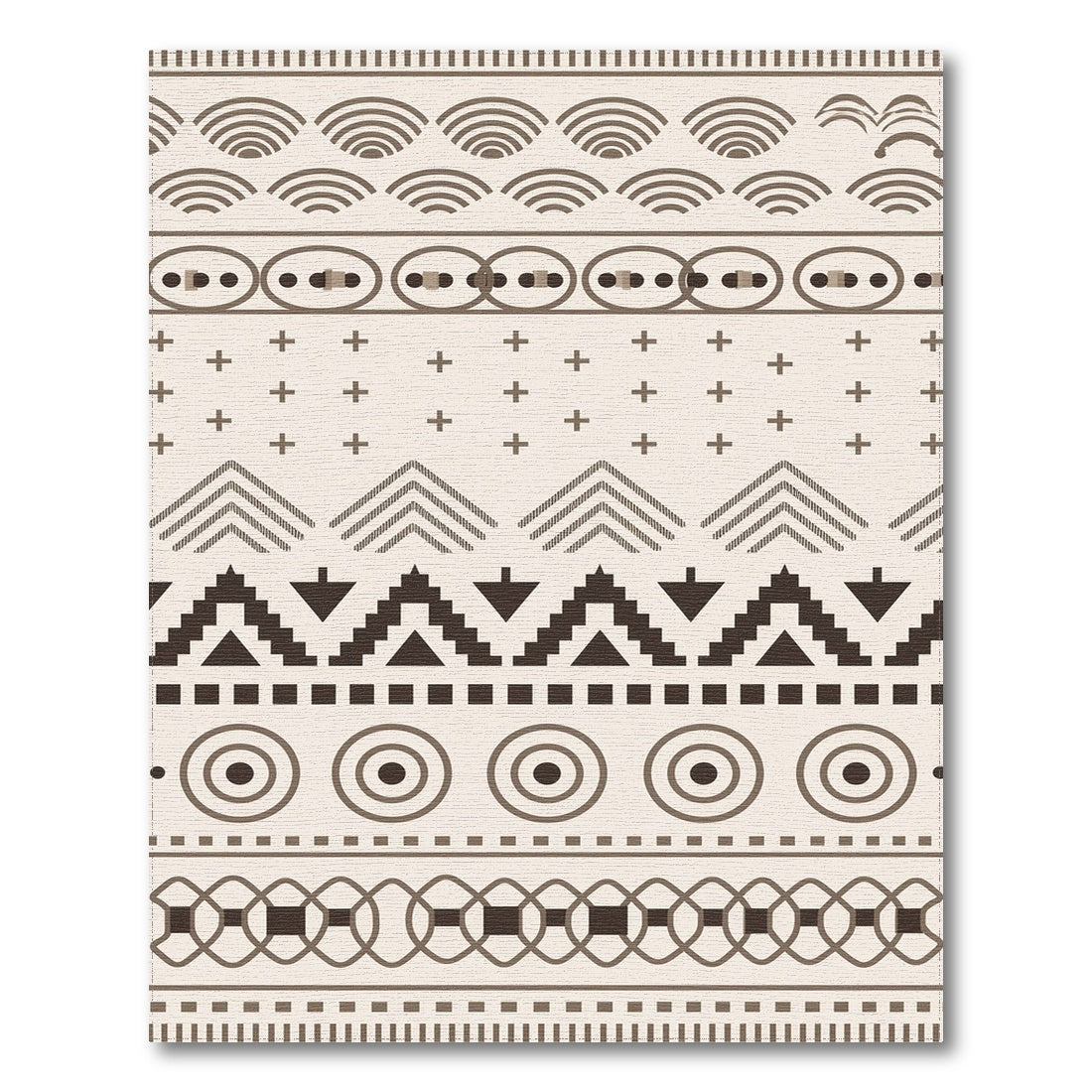 Brown Heritage Tribal Geometric Area Rug