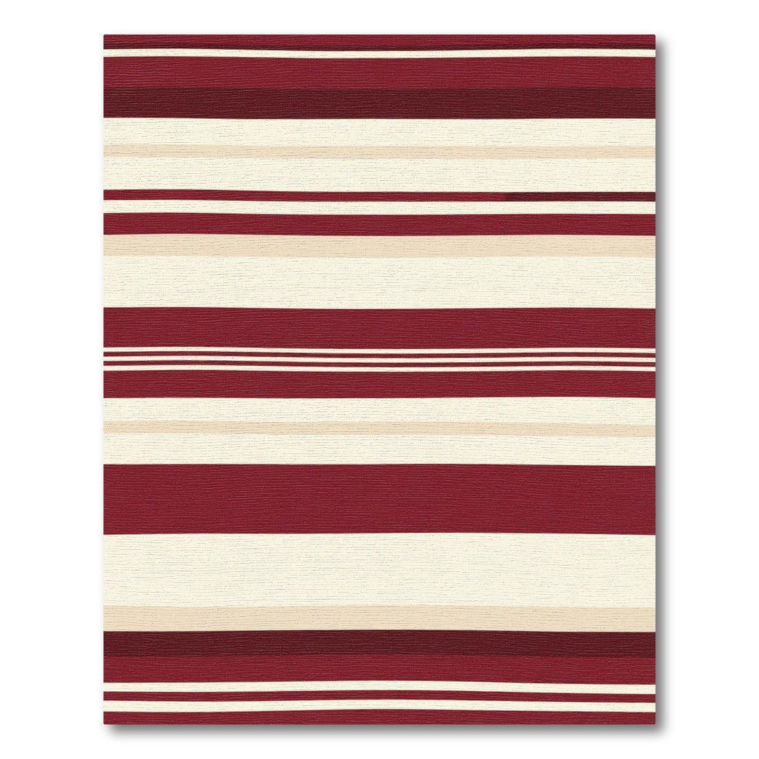 Deep Red Cream Stripe Rug