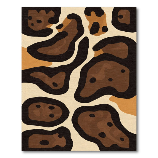 Earthy Leopard Spots Abstract Contemporary Rug