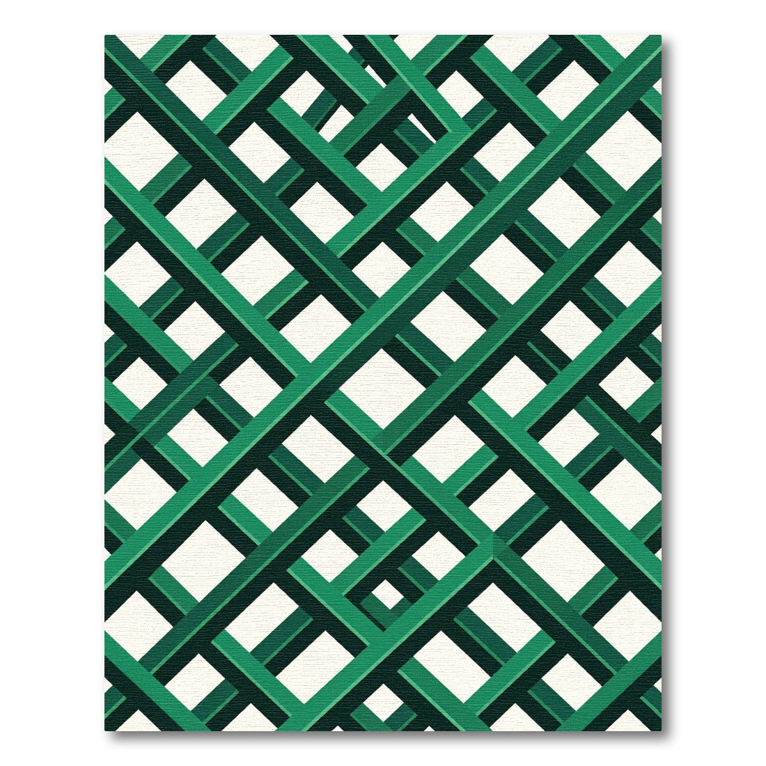 Emerald Green Intersecting Lattice Rug