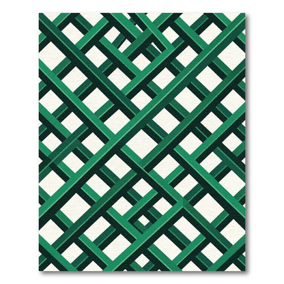Emerald Green Intersecting Lattice Rug