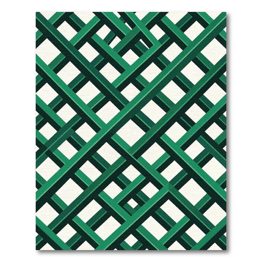 Emerald Green Intersecting Lattice Rug