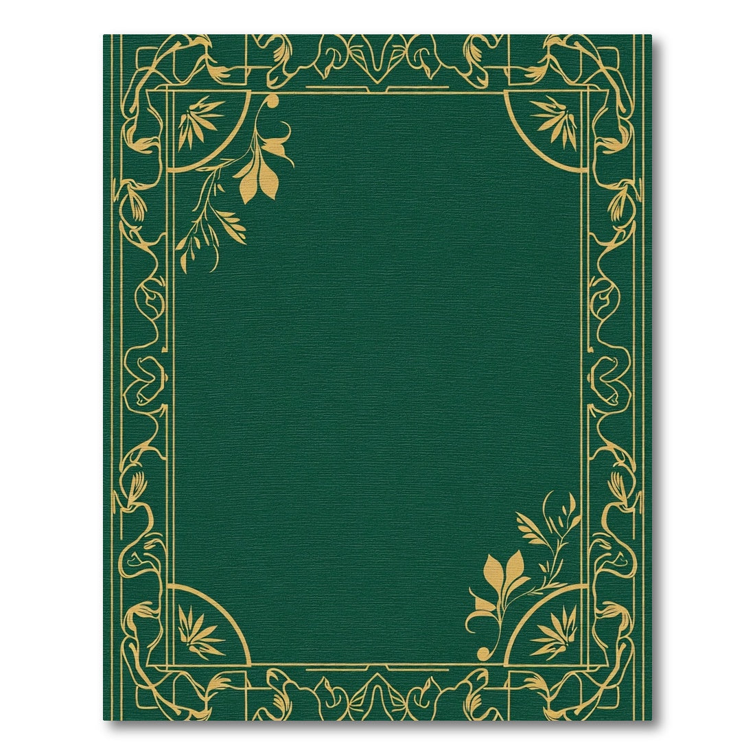 Regal Emerald Gold Floral Frame Rug