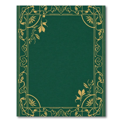 Regal Emerald Gold Floral Frame Rug