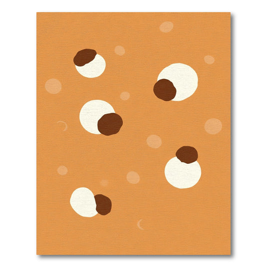 Orange White Brown Scattered Circles Rug
