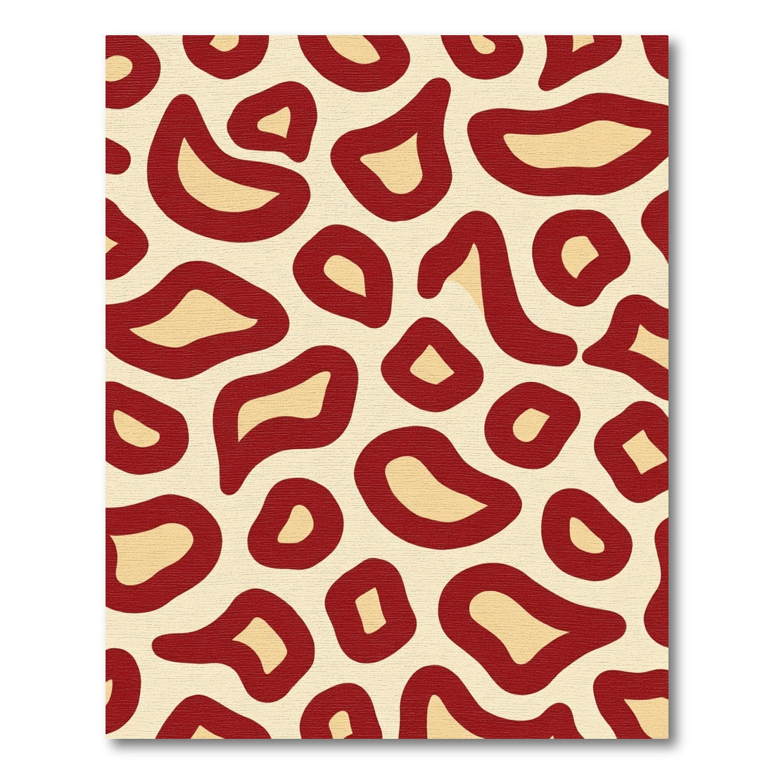 Crimson Gold Abstract Blotches Rug