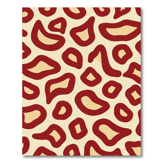 Crimson Gold Abstract Blotches Rug