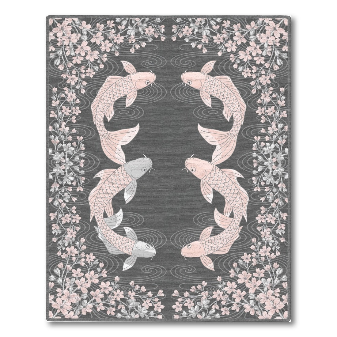 Pink Koi Cherry Blossom Area Rug